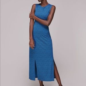 Whistles blue animal fleck jersey midi dress